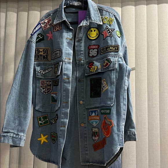 BNNU Nikki Lund Thora patch embroidered Denim jacket - Picture 3 of 14